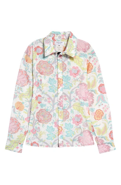 Shop Marine Serre Floral Print Reverse Corset Shirt In Multi