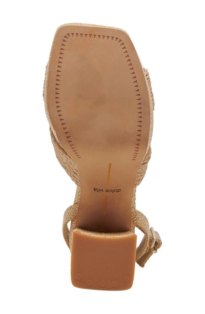 Shop Dolce Vita Aries Ankle Strap Platform Sandal In Light Natural Raffia