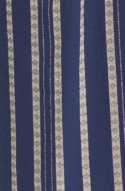 Treasure & Bond V-neck Cutout Stripe Cotton Sundress In Blue Artisan Stripe