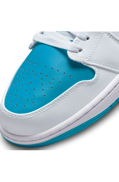 Shop Jordan Nike Air  1 Low Sneaker In White/ Gold/ Aquatone