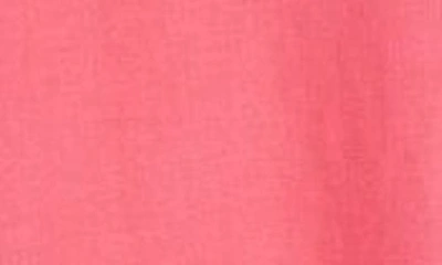 Shop Frame Twist Front Linen Blend Crop Shirt In Flamingo