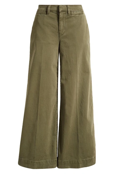 Shop Frame Le Pixie Tomboy Wide Leg Trousers In Washed Fatigue