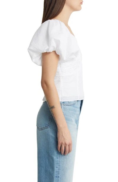 Shop Frame Puff Sleeve Top In Blanc