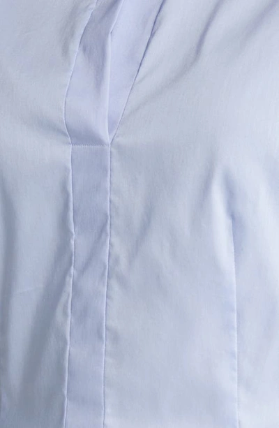 Shop Hugo Boss Bashivah Sleeveless Cotton Blend Blouse In Light/ Pastel Blue