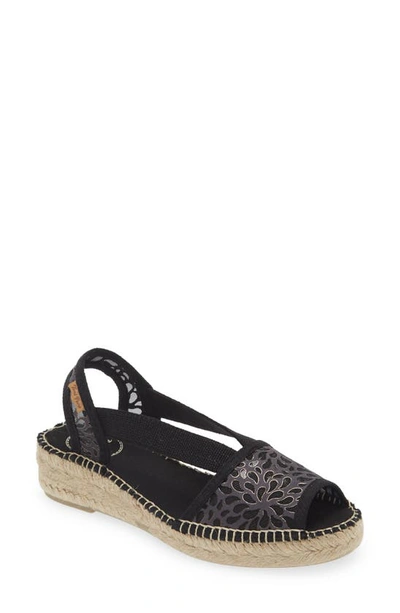 Shop Toni Pons Estel Peep Toe Espadrille Sandal In Negre/ Black