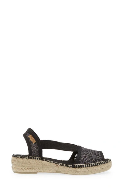 Toni Pons Estel Peep Toe Espadrille Sandal In Negre/ Black