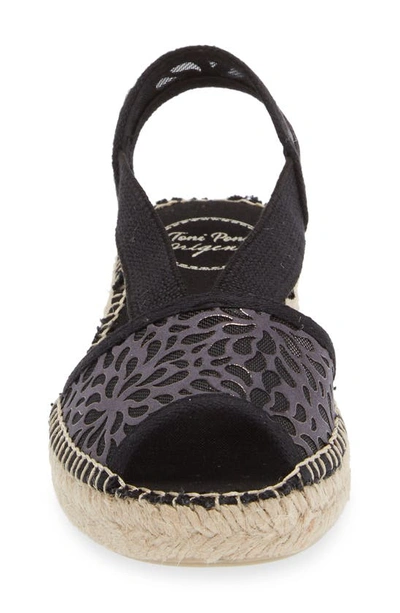 Toni Pons Estel Peep Toe Espadrille Sandal In Negre/ Black