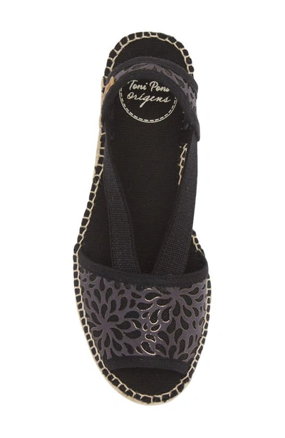 Toni Pons Estel Peep Toe Espadrille Sandal In Negre/ Black