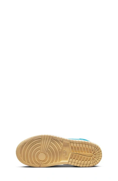 Shop Nike Kids' Air Jordan 1 Mid Sneaker In Aquatone/ Gold/ White