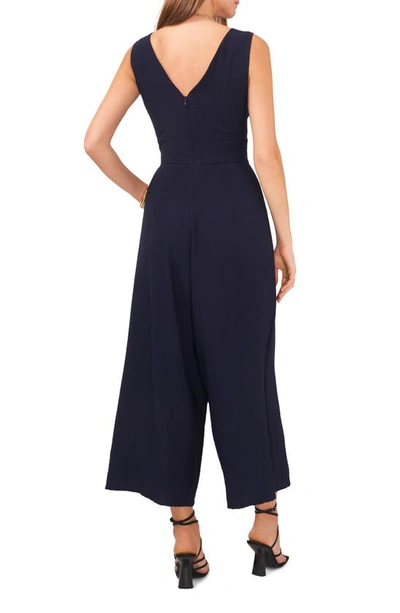 Shop Vince Camuto Tie Front Wide Leg Jumpsuit In Classic Navy