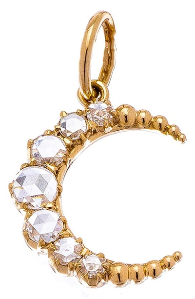 Shop Sethi Couture Crescent Diamond Pendant In Yellow