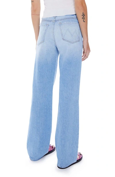Shop Mother The Maven Heel Ripped High Waist Wide Leg Jeans In Ripped Off