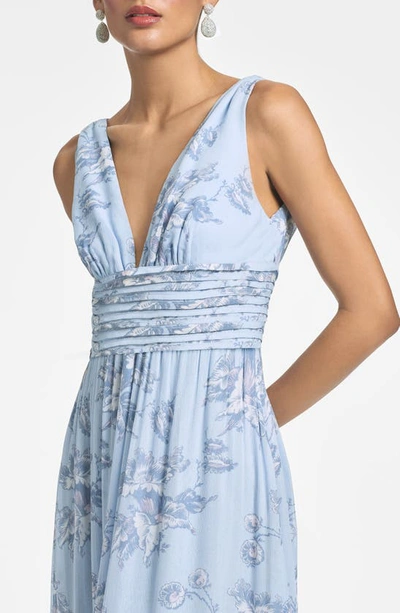 Shop Sachin & Babi Justine Tiered Chiffon Gown In Iced Narcissus
