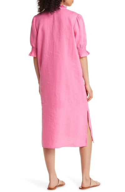 Shop Masai Copenhagen Nydela Linen Shift Dress In Azalea Pink
