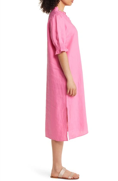 Shop Masai Copenhagen Nydela Linen Shift Dress In Azalea Pink