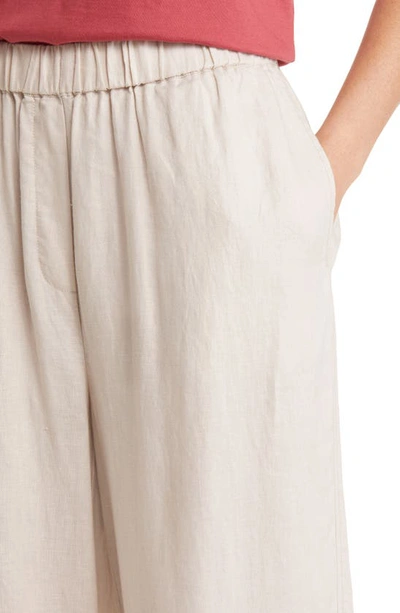 Shop Masai Copenhagen Parini Linen Pull-on Pants In Silver Cloud