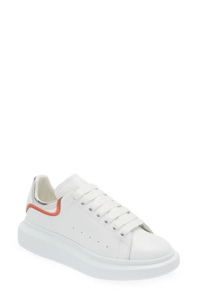 Shop Alexander Mcqueen Oversized Sneaker In 9174-white/ Sil./ Lust Red