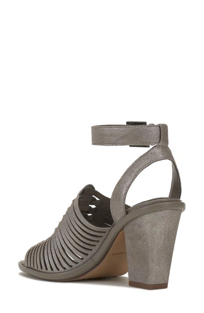 Shop Vince Camuto Frenela Ankle Strap Sandal In Dark Taupe/ Silver Suede