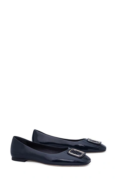 Shop Tory Burch Georgia Square Toe Ballet Flat In Perfect Navy