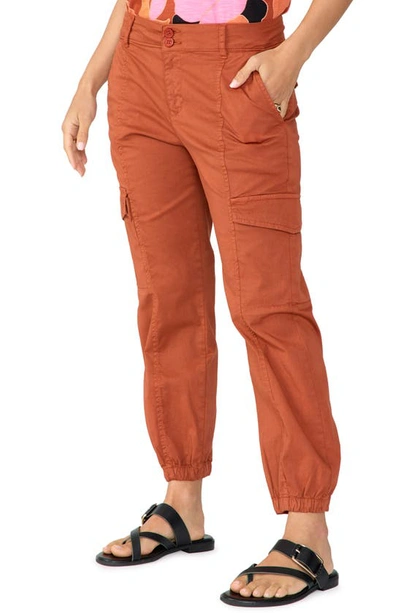 Shop Sanctuary Rebel Crop Stretch Cotton Pants In Cool Clay