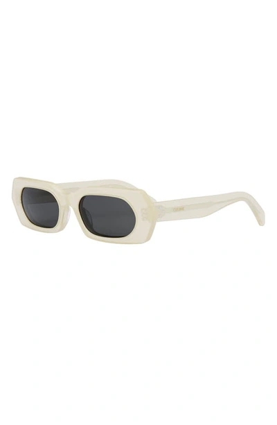 Shop Celine Bold 3 Dots 51mm Rectangular Sunglasses In Shiny Yellow / Smoke