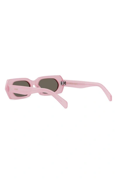 Shop Celine Bold 3 Dots 51mm Rectangular Sunglasses In Shiny Pink / Roviex