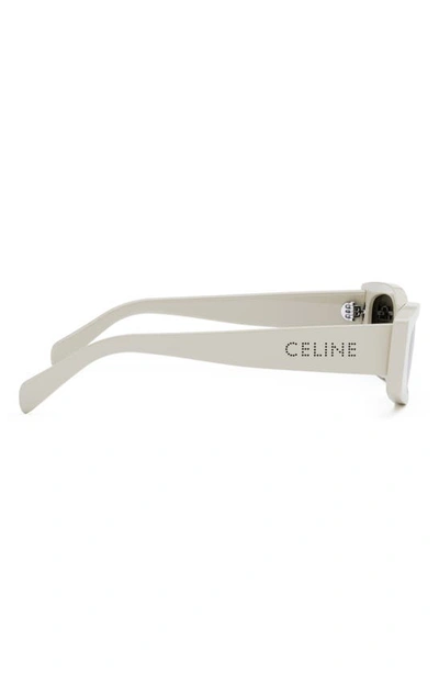 Shop Celine Bold 3 Dots 55mm Rectangular Sunglasses In Ivory / Smoke