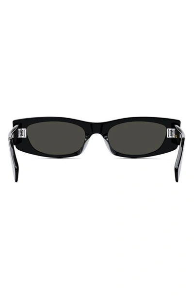Shop Celine Bold 3 Dots 55mm Rectangular Sunglasses In Shiny Black / Smoke
