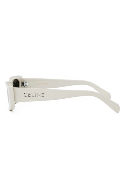 Shop Celine Bold 3 Dots 55mm Rectangular Sunglasses In Ivory / Smoke