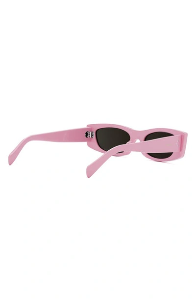 Shop Celine Bold 3 Dots 55mm Rectangular Sunglasses In Shiny Pink / Smoke