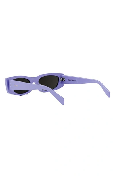 Shop Celine Bold 3 Dots 55mm Rectangular Sunglasses In Shiny Lilac / Smoke