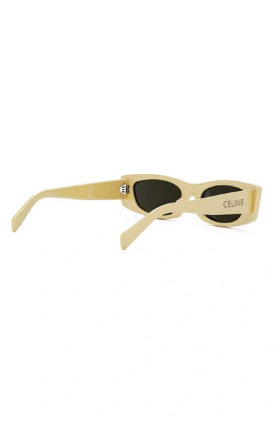 Shop Celine Bold 3 Dots 55mm Rectangular Sunglasses In Shiny Yellow / Smoke