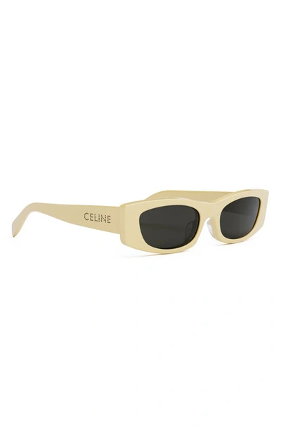 Shop Celine Bold 3 Dots 55mm Rectangular Sunglasses In Shiny Yellow / Smoke