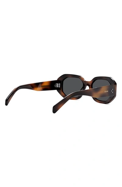 Shop Celine Bold 3 Dots 53mm Geometric Sunglasses In Blonde Havana / Smoke