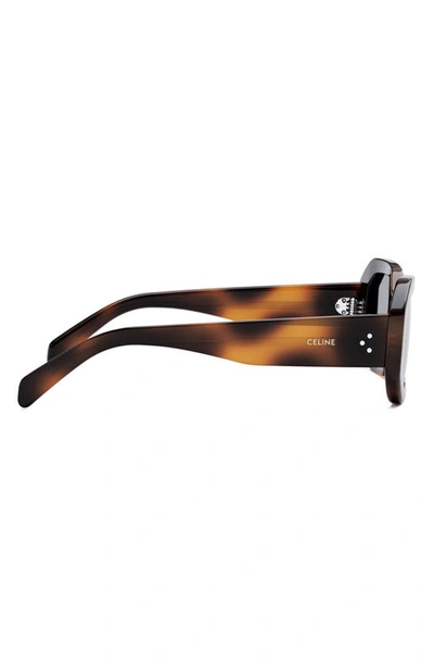 Shop Celine Bold 3 Dots 53mm Geometric Sunglasses In Blonde Havana / Smoke