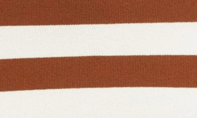 Shop Monse Stripe Cutout Shoulder Knit Minidress In Brown