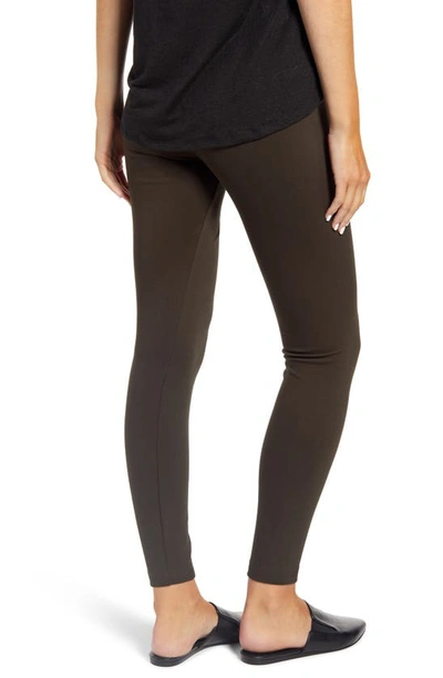 Shop Lyssé Center Seam Ponte Leggings In Deep Olive