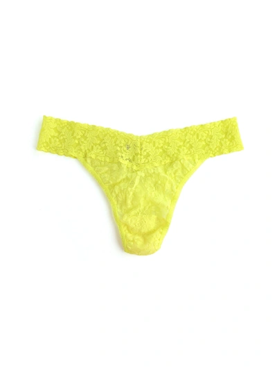 Shop Hanky Panky Signature Lace Original Rise Thong In Yellow