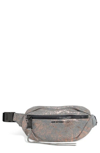 Shop Aimee Kestenberg Milan Leather Belt Bag In Rose Gold Denim