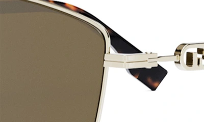 Shop Fendi The  O'lock 58mm Geometric Sunglasses In Gold / Brown