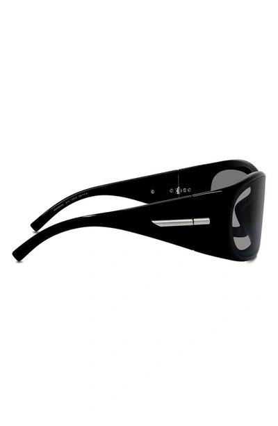 Shop Givenchy Oval Sunglasses In Shiny Black / Smoke