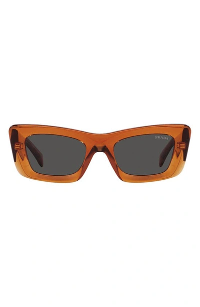 Shop Prada 50mm Square Sunglasses In Orange