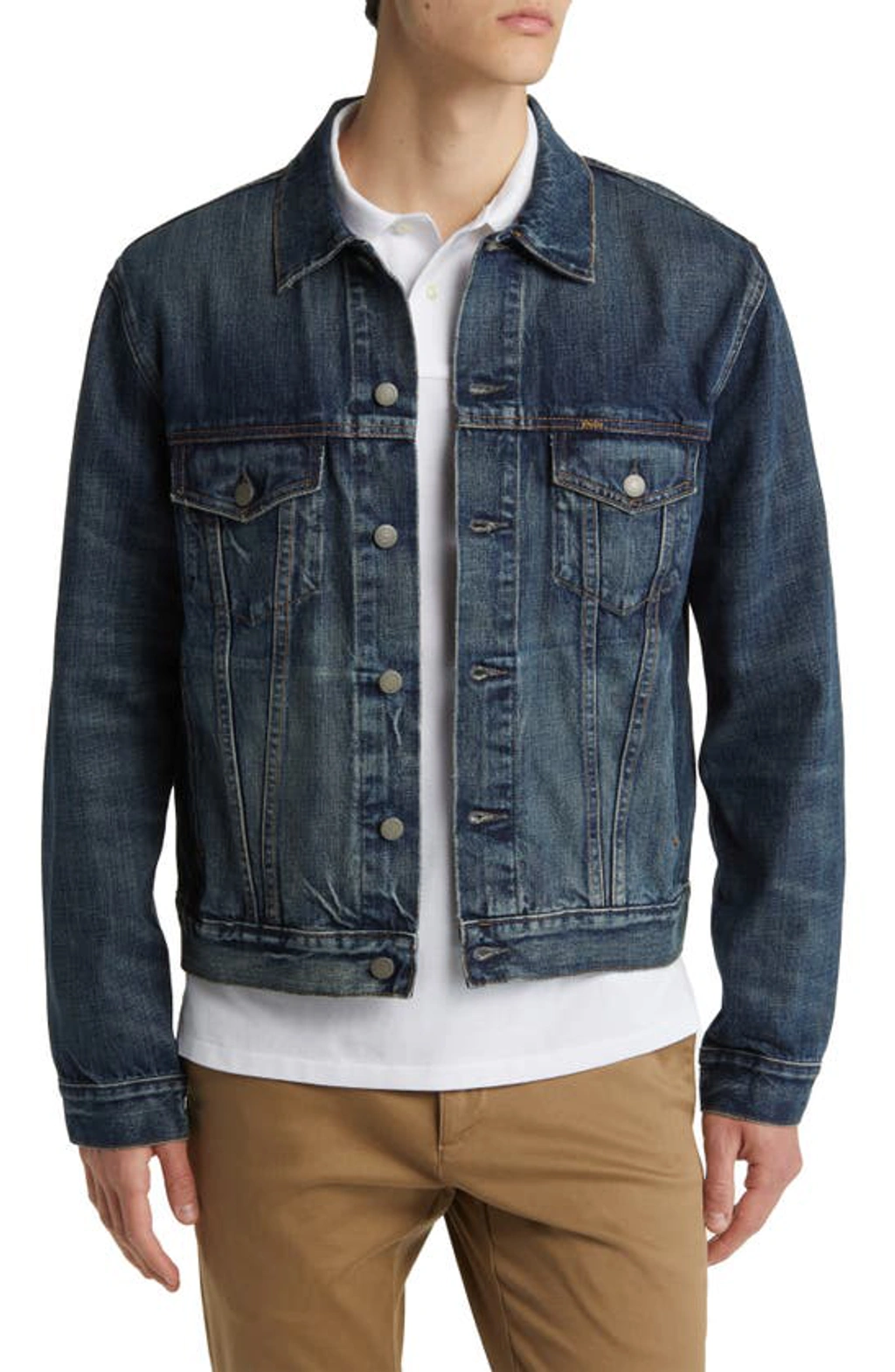 Polo Ralph Lauren Classic-collar Cotton Denim Jacket In Blue
