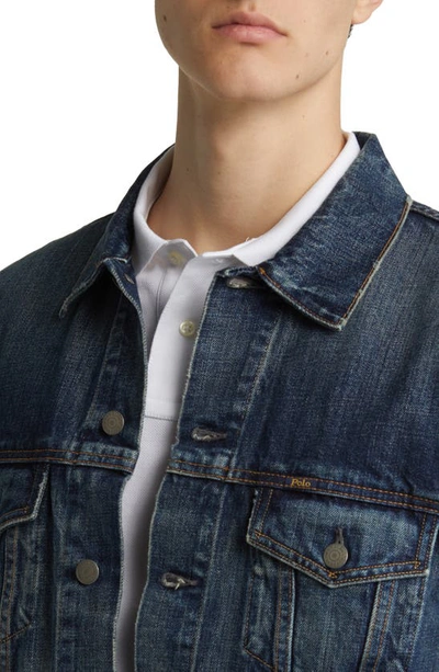 Shop Polo Ralph Lauren Icon Denim Trucker Jacket In Trenton