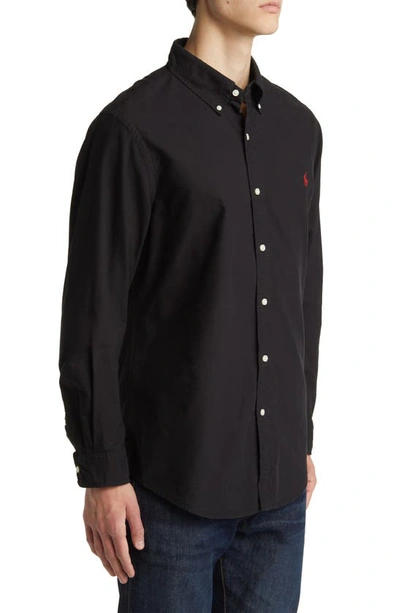 Polo Ralph Lauren Black Shirt With Pony Embroidery In Black
