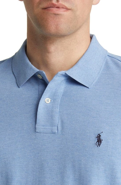 Shop Polo Ralph Lauren Cotton Piqué Polo In Isle Heather