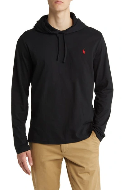 Shop Polo Ralph Lauren Cotton Jersey Hoodie In Polo Black