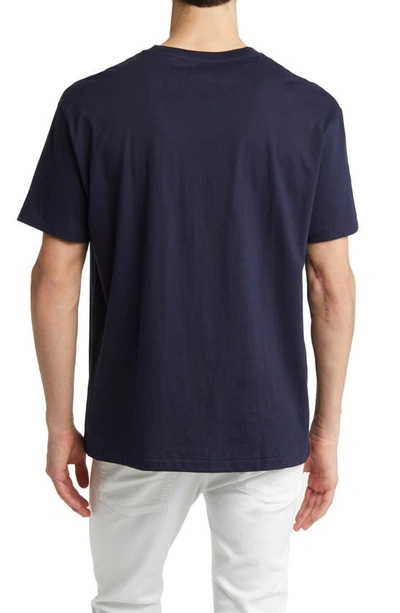 Polo Ralph Lauren Blue Crewneck T-shirt With Pony Embroidery On The Front In Blue