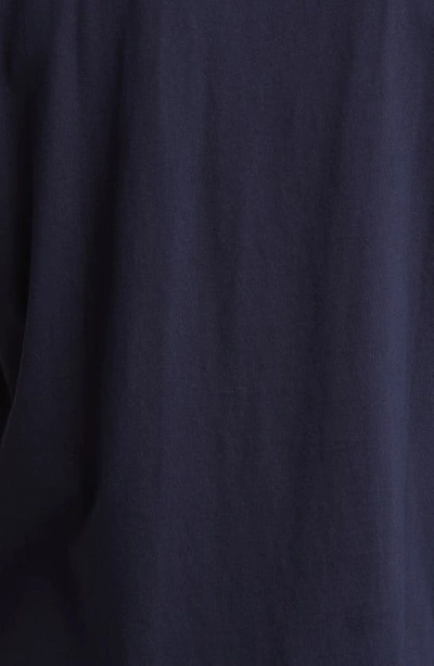 Polo Ralph Lauren Blue Crewneck T-shirt With Pony Embroidery On The Front In Blue