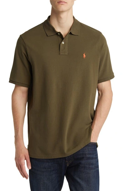 Shop Polo Ralph Lauren Cotton Piqué Polo In Canopy Olive